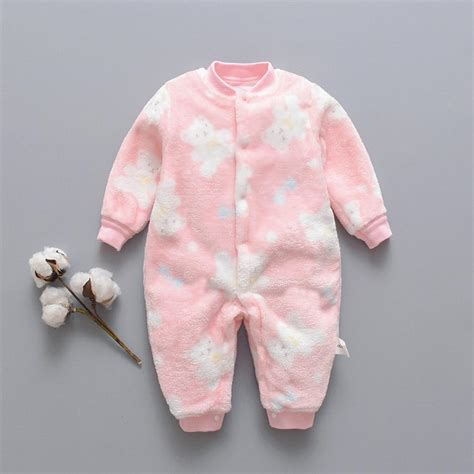 Buy Newborn Infant Baby Cartoon Soft Pajamas Bear Fleece Warm Romper ...