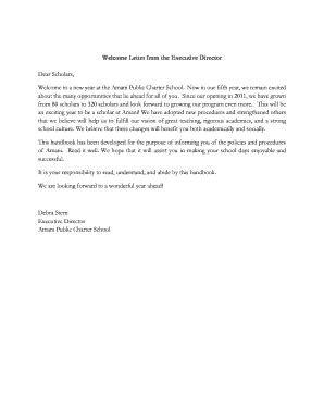 Fillable Online amanicharter Welcome Letter from the Executive Director ...
