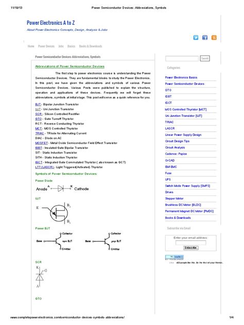 Power Semiconductor Devices - Abbreviations - Symbols | PDF | Transistor | Mosfet