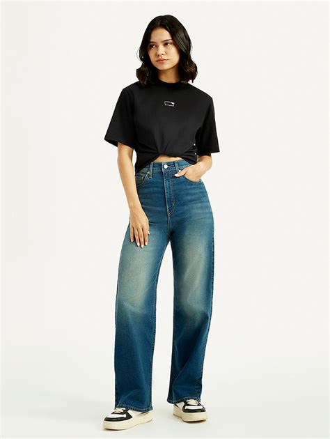 Women's Tinted Med Indigo Loose Fit High Rise Jeans – Levis India Store