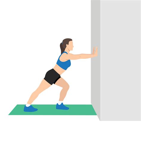 Woman doing straight leg calf stretch exercise. 25767918 Vector Art at Vecteezy