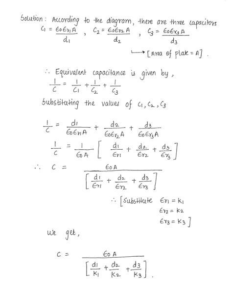 The expression for the capacity of the capacitor formed by compound ...