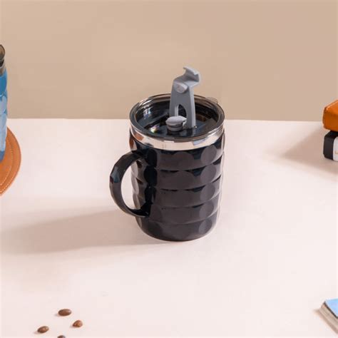 Stainless Steel Travel Mug For Car Black 400ml Online - Premium Coffee ...