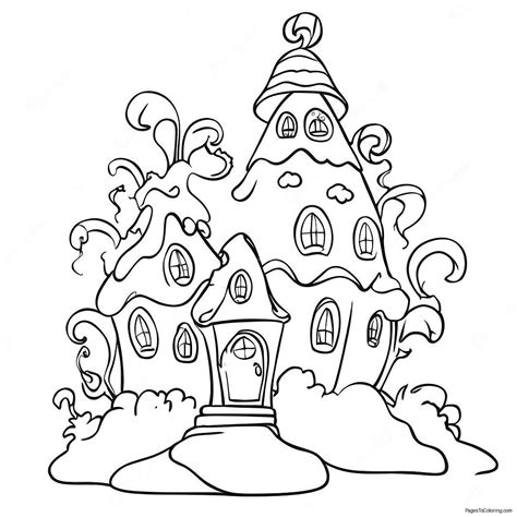 Whoville Houses Coloring Page (9771-8133)
