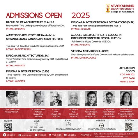 VESCOA Admissions