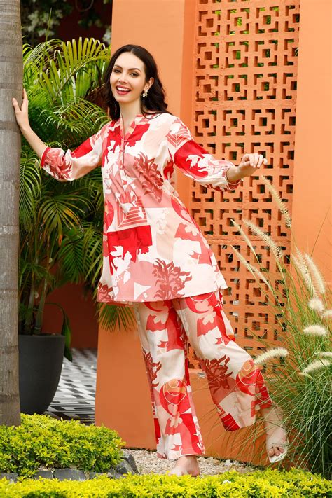 Radiant Inferno Russian Silk Co-ord Set