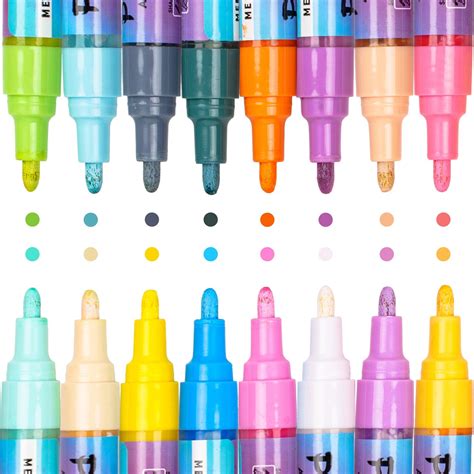 PINTAR Pastel Acrylic Paint Pens - Medium Point Tip Brush Pens & Fabric ...