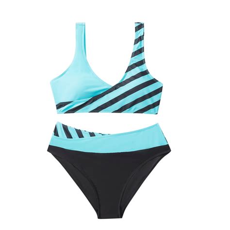 EHRWE Women's High Waisted Tankini Two Pieces Tankini Set Swimsuit ...