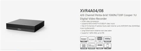 DAHUA 4CHANNEL 2MP XVR DH-XVR4B04-V2 1080N HD CCTV DVR Security Camera ...