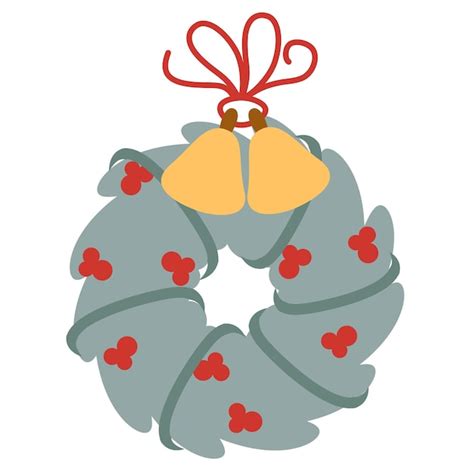 Weihnachtsbaumkranz mit Glocken | Premium Vektor