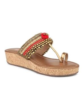 Buy Inc.5 Women Antique Embellished One Toe Wedges With Ankle Bells at ...