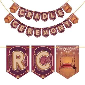 WOBBOX Cradle Ceremony Bunting Banner Traditional Maroon Background ...