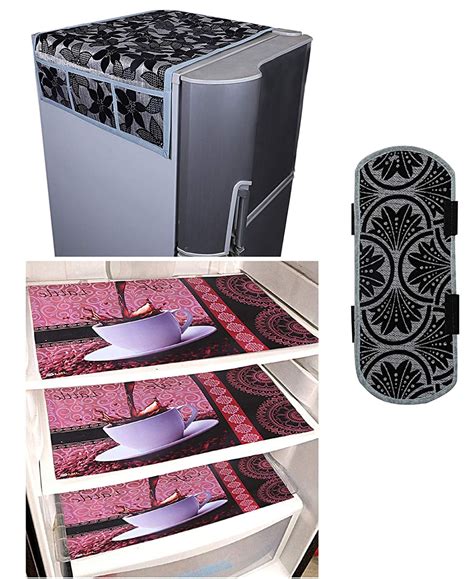 Kuber Industries PVC 3 Pieces Reversible Fridge Mats, 1 Piece Handle ...