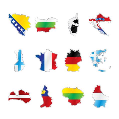 Premium Vector | Flag Countries Map Vector Design Template Collection