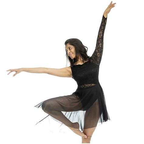 Lace Long Sleeve Leotard Dance Dress - IKAANYA