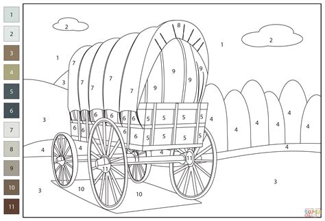 Prairie Wagon Covered Clipart Conestoga Schooner Wagons Horse Oregon Trail Pioneer Coloring ...