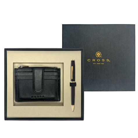 Cross Coventry Black Gold Ball Pen & Card Holder Gift Set – PEN SOUQ