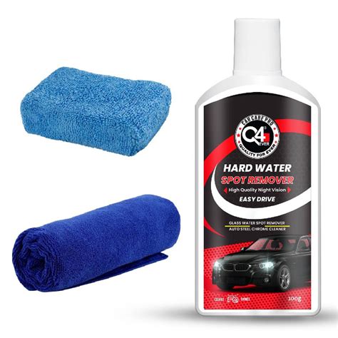 Q4 EVER Auto Care Glass Polish Hard Water Spot Remover - (3 Item Pack ...