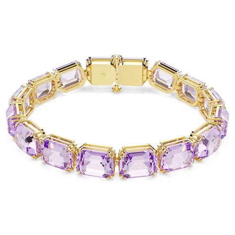 Millenia bracelet, Octagon cut, Purple, Gold-tone plated | Jewelry ...