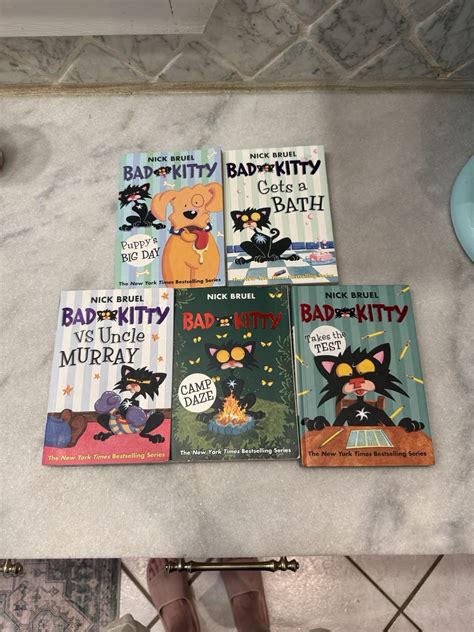 Nick Bruel Bad Kitty Books Kids Reading 5 Book Lot New York Times Best ...