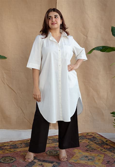 Indian Ethnic Women's TIECO DyeVerse - White Poplin Cotton Embroidered ...