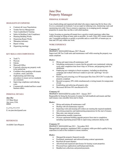 Property Manager Resume! : r/resumes