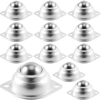 SHEUTSAN 12 PCS 1 Inch Silver Roller Ball Transfer Bearing, Carbon ...