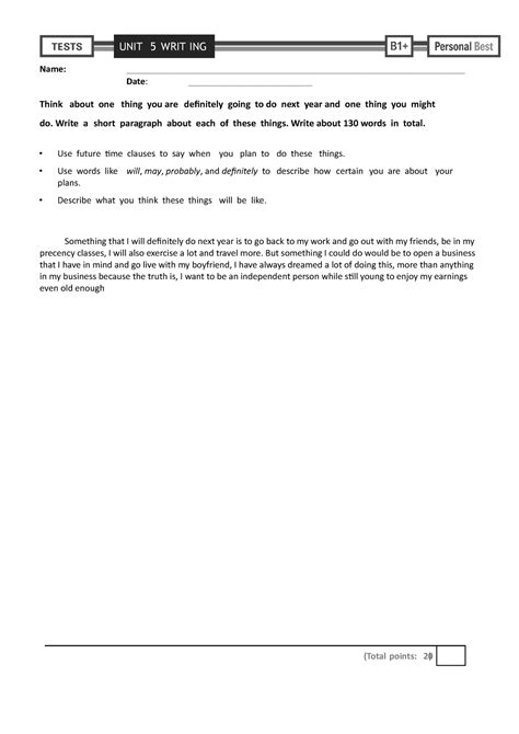 English - tarea para entregar - Name: - Studocu