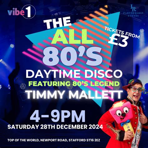 ALL 80s Featuring 80s legend Timmy Mallett, Top Of The World & Social ...