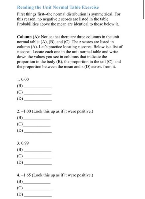 Image result for Unit Normal Table with Columns