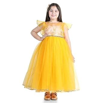 Toy Balloon Kids Yellow Full Length Girls Dress : Amazon.in: Clothing ...