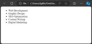 Image result for Ordered List Unordered List in HTML
