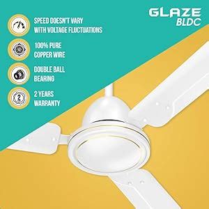 Buy Havells 1200mm Glaze BLDC Motor Ceiling Fan | Remote Controlled ...