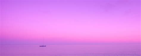 Download wallpaper 2560x1024 boat, sea, skyline, lilac ultrawide ...