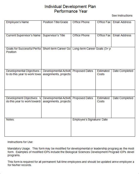 Image result for Individual Development Plan Template