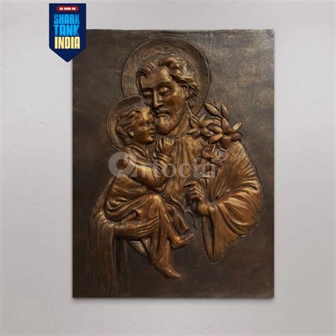 Buy Saint Joseph with Baby Jesus 3D Relief Wall Art Online - Artociti