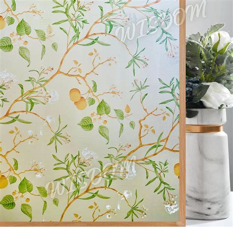 Buy WISDOM Lupin Flower Window Glass Frosted Film Sticker for Home ...