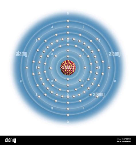 Radium (Ra). Diagram of the nuclear composition and electron ...