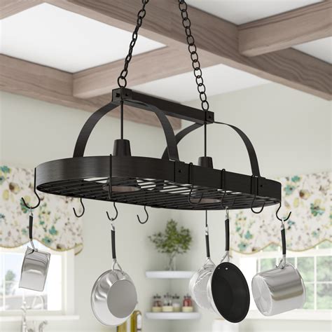 Prep & Savour Acuna 2-Light Kitchen Hanging Pot Rack & Reviews | Wayfair