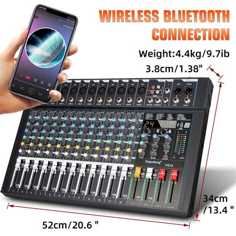 DEPUSHENG Console de mixage audio professionnelle Depusheng FG12 ...