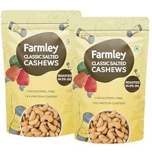 Farmley Premium Classic Salted Roasted Dry Nut Cashew Snacks 160g ...