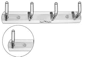 SMART SHOPHAR Stainless Steel L Type Wall Hook 4 Legs Silver Pack of 1 ...