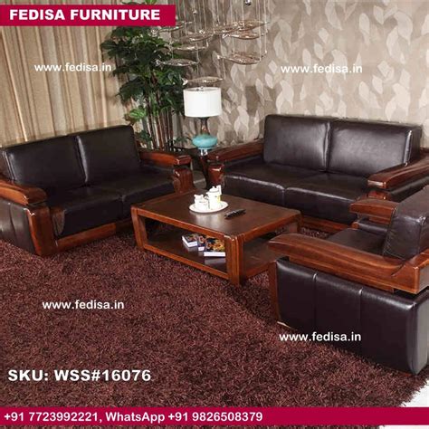 L Shape Wooden Sofa Chesterfield Sofa And Chair Set Rexine Sofa 3 ...