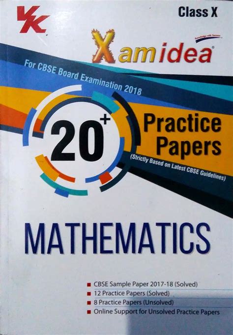 Xam Idea 20 Plus Practice paper Mathematics for 2018 Exam : Editorial ...
