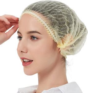 HN PLUS YELLOW 1000 Pcs Surgical Nonwoven Bouffant Caps I Shower cap I ...