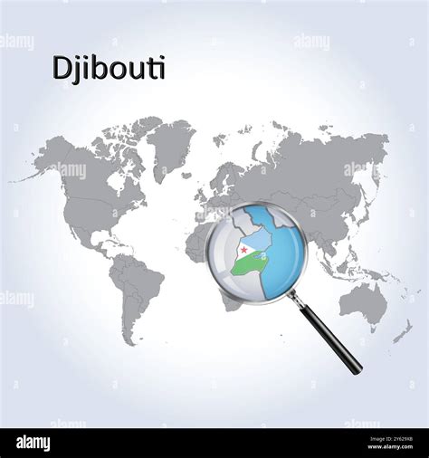 Djibouti Magnified Map and Flag, Djibouti Enlargement Maps, Vector Art Stock Vector Image & Art ...
