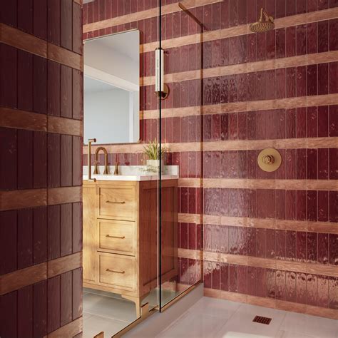 Zellige Bordeaux Ceramic Tile | Floor and Decor