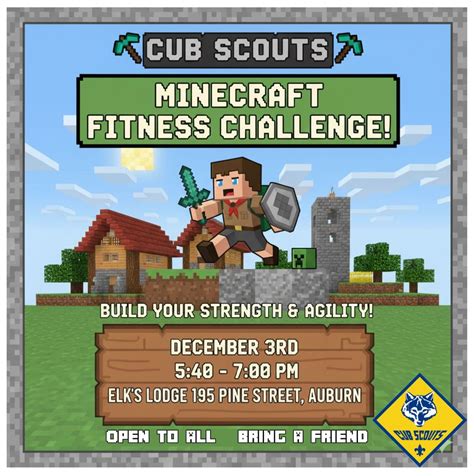 Minecraft Fitness Challenge for Kids K-5, Auburn-Grass Valley Elks ...