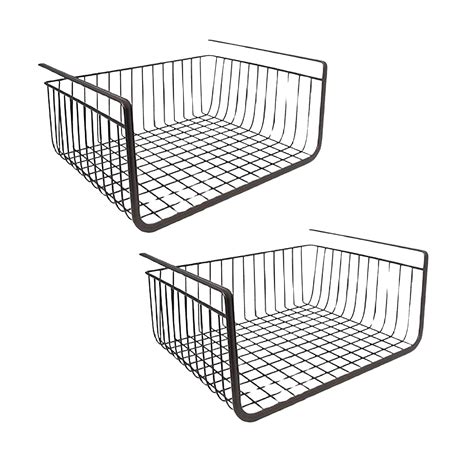 Go Hooked Multipurpose 16 Inch Under Shelf Basket Powder Coated Iron ...