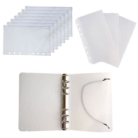 D-Worthy 7 pcs Translucent Plastic A6 Size Ziplock Envelope Case Bill ...